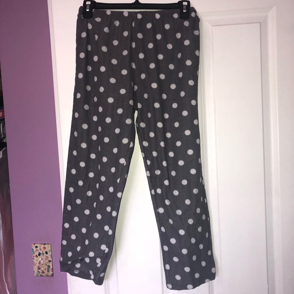 Gray and White Polka Dot Pajama Pants